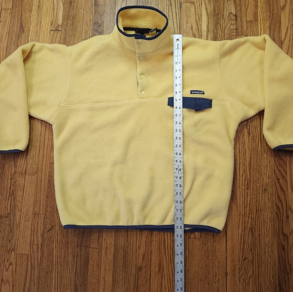 Patagonia Synchilla Vintage Mens Size L Yellow Snap Fleece - Picture 5 of 7